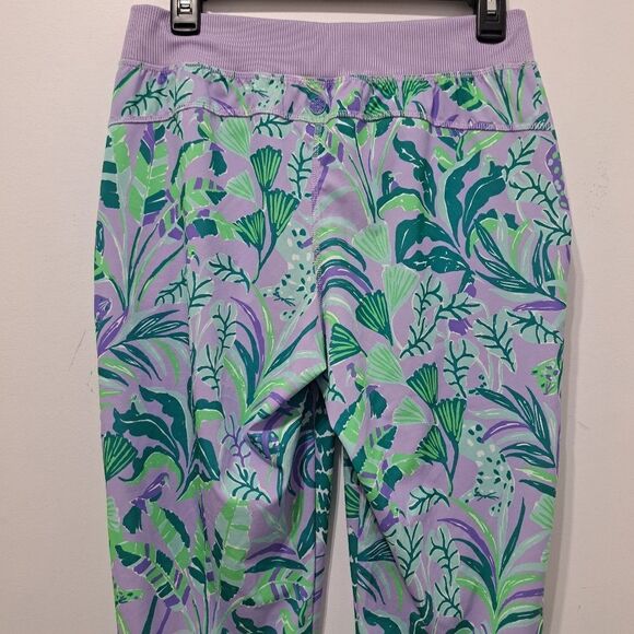 Lilly Pulitzer Tropical Print Leggings in Purple and Green - Picture 11 of 14